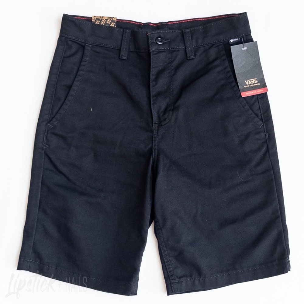 NWT Vans Authentic Stretch Shorts II (Big Kids) Black, Size 27 |  14